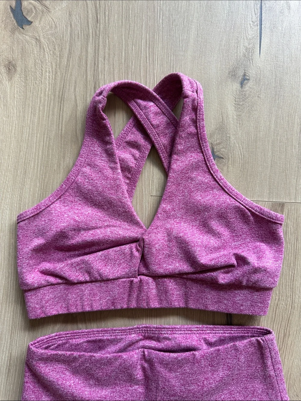 Girls' Pink Dance Active Set - Crop Top & High-Waist Leggings